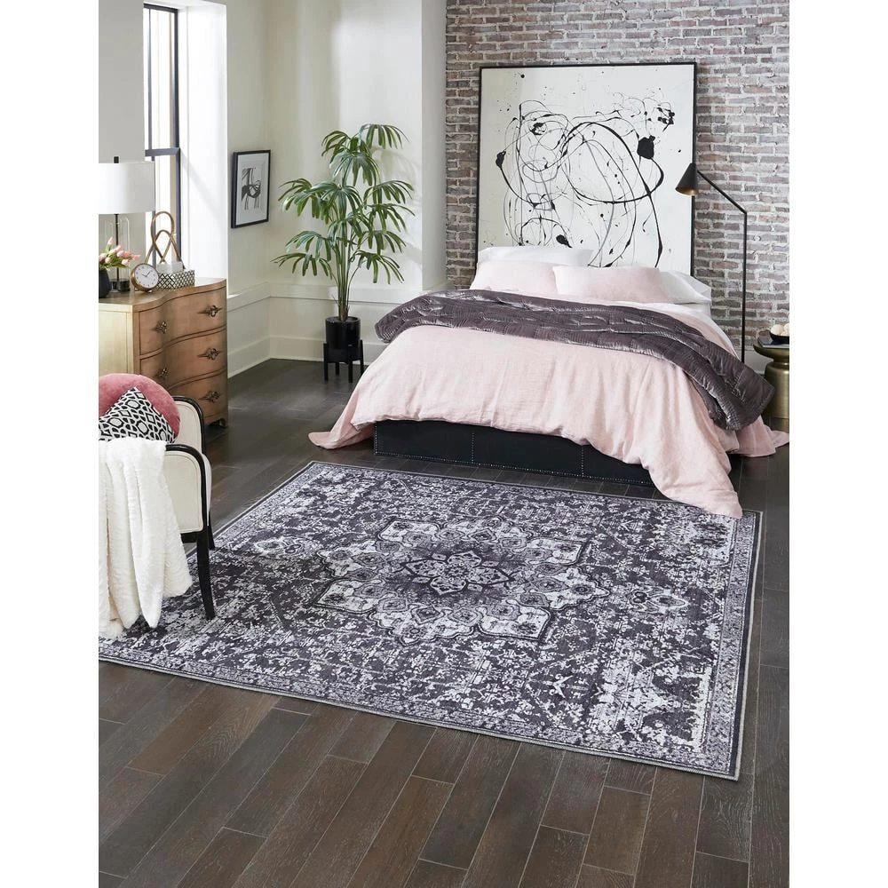 Discount ๐ Renaissance Roma Dark Gray 10 ft. Square Area Rug by Unique Loom โญ 11 Discount ๐ Renaissance Roma Dark Gray 10 ft. Square Area Rug by Unique Loom โญ - Image 9