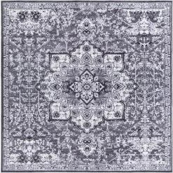 Discount 🔔 Renaissance Roma Dark Gray 10 ft. Square Area Rug by Unique Loom ⭐