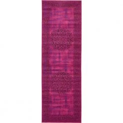 New 😉 Imperial Cypress Fuchsia 3' 0 x 9' 10 Runner Rug by Unique Loom 💯