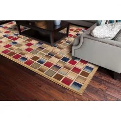 Brand new 🧨 Jewel Checkboard Gold 8 ft. x 10 ft. Area Rug by Concord Global Trading 😍 -Unique Loom Shop gold concord global trading area rugs 41717 1f 1000