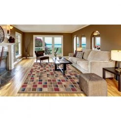 Brand new 🧨 Jewel Checkboard Gold 8 ft. x 10 ft. Area Rug by Concord Global Trading 😍 -Unique Loom Shop gold concord global trading area rugs 41717 4f 1000