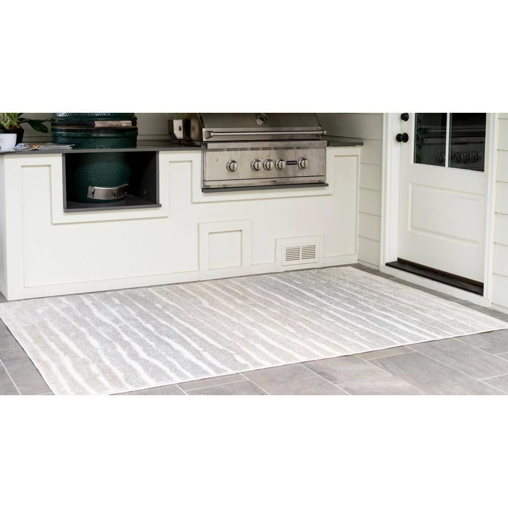 Budget ๐ฏ Sabrina Soto Gray/Beige 9 ft. x 12 ft. Ola Indoor/Outdoor Area Rug by Unique Loom โญ 9 Budget ๐ฏ Sabrina Soto Gray/Beige 9 ft. x 12 ft. Ola Indoor/Outdoor Area Rug by Unique Loom โญ - Image 7