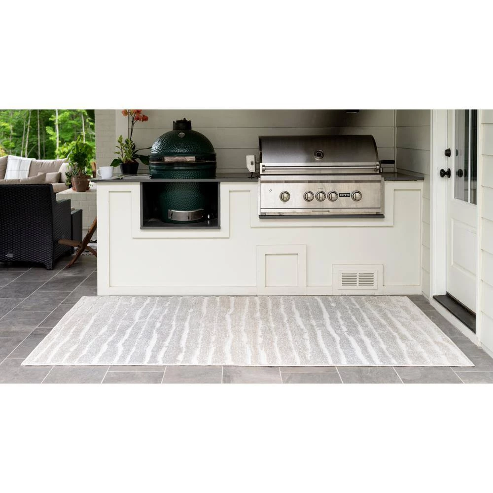 Budget ๐ฏ Sabrina Soto Gray/Beige 9 ft. x 12 ft. Ola Indoor/Outdoor Area Rug by Unique Loom โญ 10 Budget ๐ฏ Sabrina Soto Gray/Beige 9 ft. x 12 ft. Ola Indoor/Outdoor Area Rug by Unique Loom โญ - Image 8