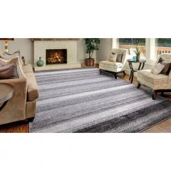 Best reviews of 🥰 Positano Collection Florencia Gray 5 ft. x 7 ft. Stripe Area Rug by Concord Global Trading 🥰 -Unique Loom Shop gray concord global trading area rugs 32065 4f 1000