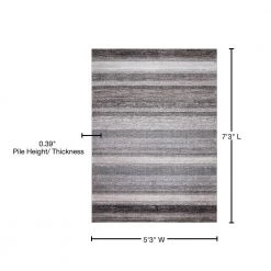 Best reviews of 🥰 Positano Collection Florencia Gray 5 ft. x 7 ft. Stripe Area Rug by Concord Global Trading 🥰 -Unique Loom Shop gray concord global trading area rugs 32065 76 1000