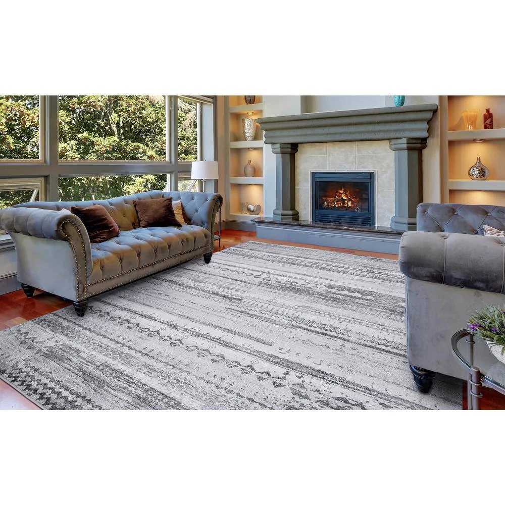 Buy 🔥 Positano Collection Pienza Gray 9 ft. x 13 ft. Distressed Area Rug by Concord Global Trading 🥰 9 Buy 🔥 Positano Collection Pienza Gray 9 ft. x 13 ft. Distressed Area Rug by Concord Global Trading 🥰 - Image 7