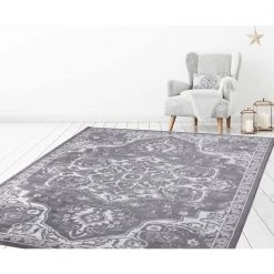 Promo 🧨 Jefferson Collection Vintage Medallion Gray 8 ft. x 10 ft. Area Rug by Concord Global Trading ⭐ -Unique Loom Shop gray concord global trading area rugs 69367 44 1000