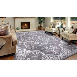 Promo 🧨 Jefferson Collection Vintage Medallion Gray 8 ft. x 10 ft. Area Rug by Concord Global Trading ⭐ -Unique Loom Shop gray concord global trading area rugs 69367 4f 1000