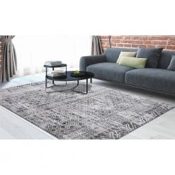 Wholesale 🌟 Vintage Collection Piazza Gray 8 ft. x 11 ft. Geometric Area Rug by Concord Global Trading 🧨 -Unique Loom Shop gray concord global trading area rugs 72067 c3 1000
