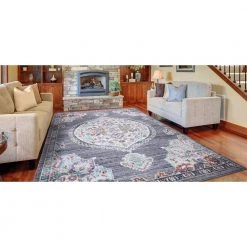 Discount 🛒 Vintage Collection Vintage Oushak Gray 5 ft. x 7 ft. Medallion Area Rug by Concord Global Trading 👏 -Unique Loom Shop gray concord global trading area rugs 72765 31 1000