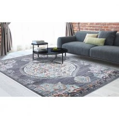 Discount 🛒 Vintage Collection Vintage Oushak Gray 5 ft. x 7 ft. Medallion Area Rug by Concord Global Trading 👏 -Unique Loom Shop gray concord global trading area rugs 72765 4f 1000