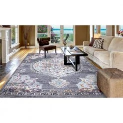 Discount 🛒 Vintage Collection Vintage Oushak Gray 5 ft. x 7 ft. Medallion Area Rug by Concord Global Trading 👏 -Unique Loom Shop gray concord global trading area rugs 72765 c3 1000