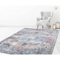 Cheap 🌟 Vintage Collection Azure Gray 8 ft. x 11 ft. Medallion Area Rug by Concord Global Trading 🌟 -Unique Loom Shop gray concord global trading area rugs 73267 44 1000