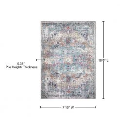 Cheap 🌟 Vintage Collection Azure Gray 8 ft. x 11 ft. Medallion Area Rug by Concord Global Trading 🌟 -Unique Loom Shop gray concord global trading area rugs 73267 76 1000