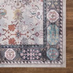 Buy 👍 Vintage Collection Angora Gray 8 ft. x 11 ft. Border Area Rug by Concord Global Trading 🧨 -Unique Loom Shop gray concord global trading area rugs 73367 1d 1000