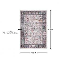 Buy 👍 Vintage Collection Angora Gray 8 ft. x 11 ft. Border Area Rug by Concord Global Trading 🧨 -Unique Loom Shop gray concord global trading area rugs 73367 76 1000