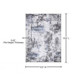 Best Pirce 🎁 BrightonCollection Pacific Gray 9 ft. x 13 ft. Abstract Area Rug by Concord Global Trading 🔔 -Unique Loom Shop gray concord global trading area rugs 80268 76 1000