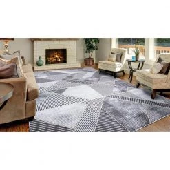 Cheap 🛒 BrightonCollection Madison Gray 9 ft. x 13 ft. Geometric Area Rug by Concord Global Trading 🔔 -Unique Loom Shop gray concord global trading area rugs 80358 4f 1000