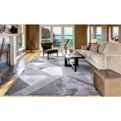 Cheap 🛒 BrightonCollection Madison Gray 9 ft. x 13 ft. Geometric Area Rug by Concord Global Trading 🔔 -Unique Loom Shop gray concord global trading area rugs 80358 c3 1000