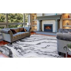 Best deal 🥰 BrightonCollection Marble Gray 8 ft. x 11 ft. Abstract Area Rug by Concord Global Trading 🧨 -Unique Loom Shop gray concord global trading area rugs 80517 1f 1000