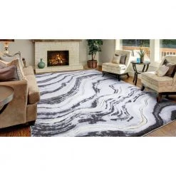 Best deal 🥰 BrightonCollection Marble Gray 8 ft. x 11 ft. Abstract Area Rug by Concord Global Trading 🧨 -Unique Loom Shop gray concord global trading area rugs 80517 4f 1000