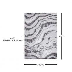 Best deal 🥰 BrightonCollection Marble Gray 8 ft. x 11 ft. Abstract Area Rug by Concord Global Trading 🧨 -Unique Loom Shop gray concord global trading area rugs 80517 76 1000