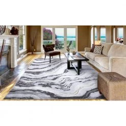 Best deal 🥰 BrightonCollection Marble Gray 8 ft. x 11 ft. Abstract Area Rug by Concord Global Trading 🧨 -Unique Loom Shop gray concord global trading area rugs 80517 c3 1000