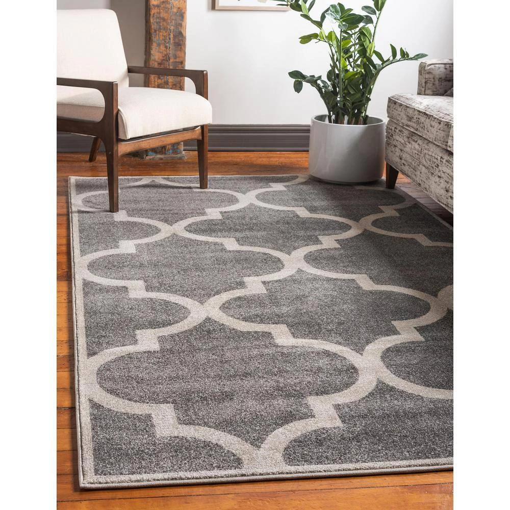 Budget ๐ Trellis Austin Gray 9' 0 x 12' 0 Area Rug by Unique Loom โ๏ธ 4 Budget ๐ Trellis Austin Gray 9' 0 x 12' 0 Area Rug by Unique Loom โ๏ธ - Image 2