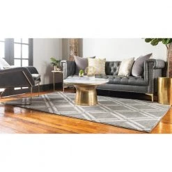Wholesale 💯 Trellis Detroit Gray 9' 0 x 12' 0 Area Rug by Unique Loom ❤️ -Unique Loom Shop gray unique loom area rugs 3116196 c3 1000
