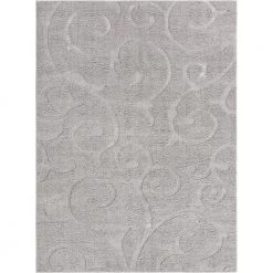 Flash Sale 🌟 Floral Shag Carved Gray 9' 0 x 12' 0 Area Rug by Unique Loom 🎁