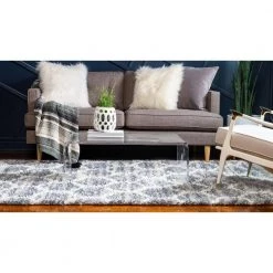Cheapest 🥰 Hygge Shag Trellis Gray 8 ft. x 10 ft. Area Rug by Unique Loom ❤️ -Unique Loom Shop gray unique loom area rugs 3143689 c3 1000