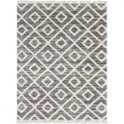Best Sale ๐ Hygge Shag Diamond Gray 9 ft. x 12 ft. Area Rug by Unique Loom ๐