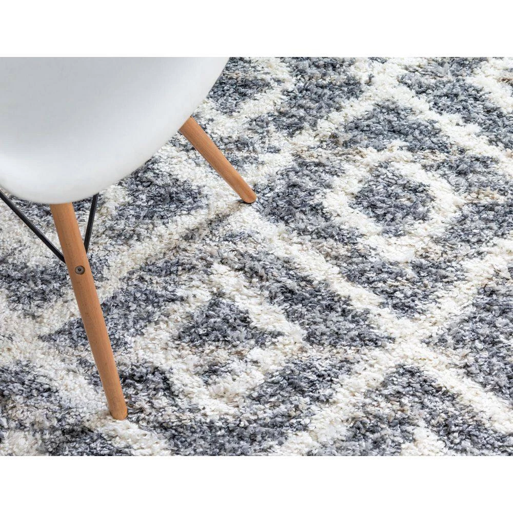 Best Sale ๐ Hygge Shag Diamond Gray 9 ft. x 12 ft. Area Rug by Unique Loom ๐ 6 Best Sale ๐ Hygge Shag Diamond Gray 9 ft. x 12 ft. Area Rug by Unique Loom ๐ - Image 4