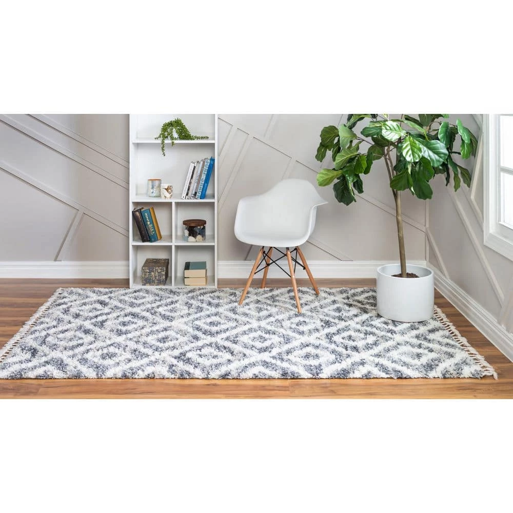Best Sale ๐ Hygge Shag Diamond Gray 9 ft. x 12 ft. Area Rug by Unique Loom ๐ 7 Best Sale ๐ Hygge Shag Diamond Gray 9 ft. x 12 ft. Area Rug by Unique Loom ๐ - Image 5