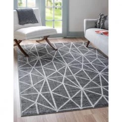 Best reviews of 😉 Matrix Trellis Geometric Dark Gray 9 ft. x 12 ft. Area Rug by Unique Loom ✨ -Unique Loom Shop gray unique loom area rugs 3148994 31 1000