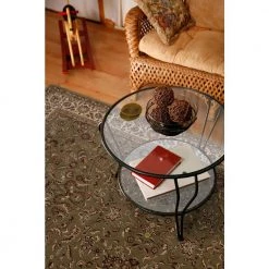 Discount 🧨 Persian Classic Kashan Green Rectangle Indoor 9 ft. 3 in. x 12 ft. 10 in. Area Rug by Concord Global Trading 👍 -Unique Loom Shop green concord global trading area rugs 20258 1f 1000