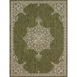 Top 10 👏 Green Antique 9 ft. x 12 ft. Indoor/Outdoor Area Rug by Unique Loom ✔️
