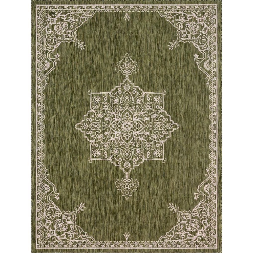 Top 10 👏 Green Antique 9 ft. x 12 ft. Indoor/Outdoor Area Rug by Unique Loom ✔️ 3 Top 10 👏 Green Antique 9 ft. x 12 ft. Indoor/Outdoor Area Rug by Unique Loom ✔️