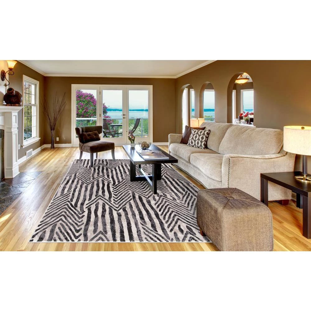 Discount ๐ฅ Lara Dancing Ivory 8 ft. x 11 ft. Stripes Area Rug by Concord Global Trading ๐ฅฐ 5 Discount ๐ฅ Lara Dancing Ivory 8 ft. x 11 ft. Stripes Area Rug by Concord Global Trading ๐ฅฐ - Image 3