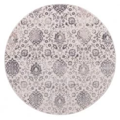 Best deal 👏 Lara Soft Damask Ivory 5 ft. x 5 ft. Round Area Rug by Concord Global Trading 😍
