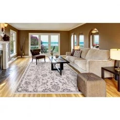 Budget 👏 Lara Open Vase Ivory 5 ft. Round Area Rug by Concord Global Trading 🎉 -Unique Loom Shop ivory concord global trading area rugs 46120 4f 1000