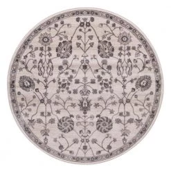 Budget 👏 Lara Open Vase Ivory 5 ft. Round Area Rug by Concord Global Trading 🎉