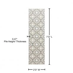 Budget 🎁 Charlotte Collection Crystal Ivory 2 ft. x 7 ft. 3 in. Runner Rug by Concord Global Trading ✨ -Unique Loom Shop ivory concord global trading area rugs 48222 76 1000