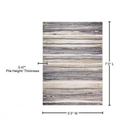 Promo ⭐ Charlotte Collection Retro Ivory 5 ft. 3 in. x 7 ft. 3 in. Area Rug by Concord Global Trading 🛒 -Unique Loom Shop ivory concord global trading area rugs 48425 76 1000