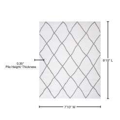 Outlet 🎁 Madison Collection Diamond Ivory 7 ft. 10 in. x 9 ft. 10 in. Area Rug by Concord Global Trading 👍 -Unique Loom Shop ivory concord global trading area rugs 68227 76 1000