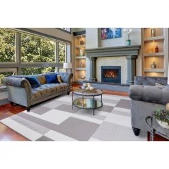 Best Pirce 🔥 Madison Collection Squares Ivory 7 ft. 10 in. x 9 ft. 10 in. Area Rug by Concord Global Trading ⌛ -Unique Loom Shop ivory concord global trading area rugs 68367 4f 1000