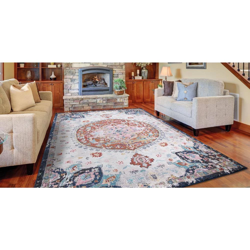 Outlet 🌟 Vintage Collection Florence Ivory 7 ft. x 9 ft. Medallion Area Rug by Concord Global Trading 🔥 13 Outlet 🌟 Vintage Collection Florence Ivory 7 ft. x 9 ft. Medallion Area Rug by Concord Global Trading 🔥 - Image 11