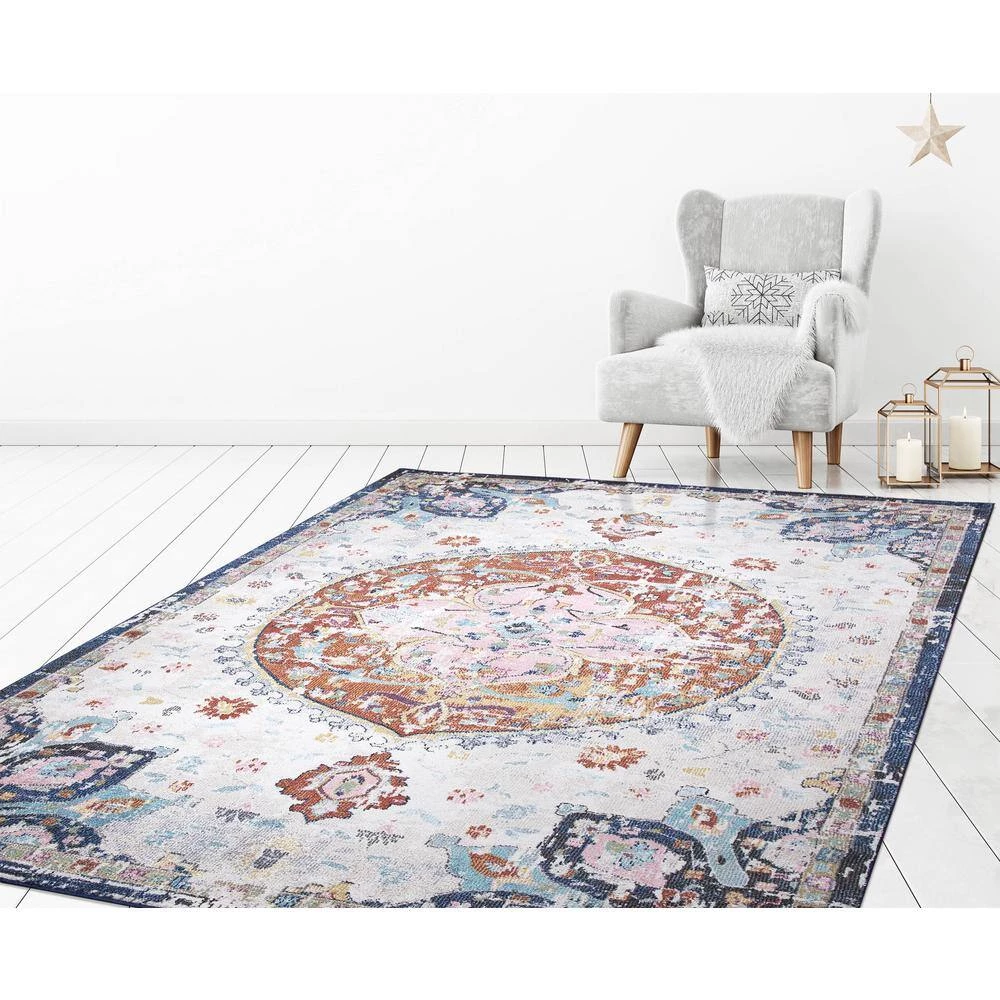 Outlet 🌟 Vintage Collection Florence Ivory 7 ft. x 9 ft. Medallion Area Rug by Concord Global Trading 🔥 10 Outlet 🌟 Vintage Collection Florence Ivory 7 ft. x 9 ft. Medallion Area Rug by Concord Global Trading 🔥 - Image 8