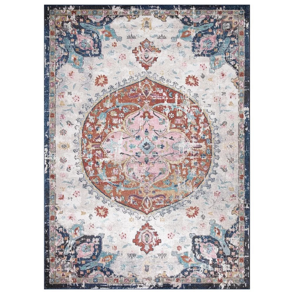 Outlet 🌟 Vintage Collection Florence Ivory 7 ft. x 9 ft. Medallion Area Rug by Concord Global Trading 🔥 3 Outlet 🌟 Vintage Collection Florence Ivory 7 ft. x 9 ft. Medallion Area Rug by Concord Global Trading 🔥