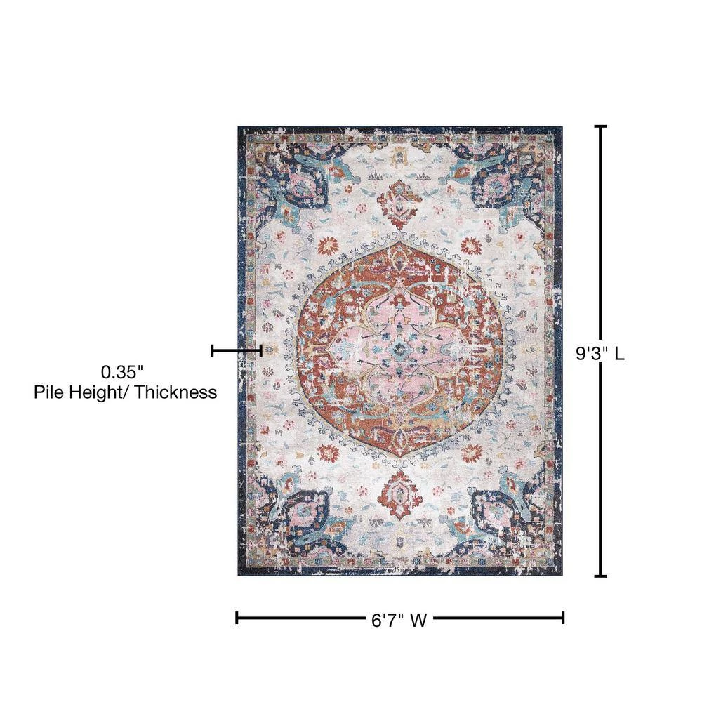 Outlet 🌟 Vintage Collection Florence Ivory 7 ft. x 9 ft. Medallion Area Rug by Concord Global Trading 🔥 12 Outlet 🌟 Vintage Collection Florence Ivory 7 ft. x 9 ft. Medallion Area Rug by Concord Global Trading 🔥 - Image 10